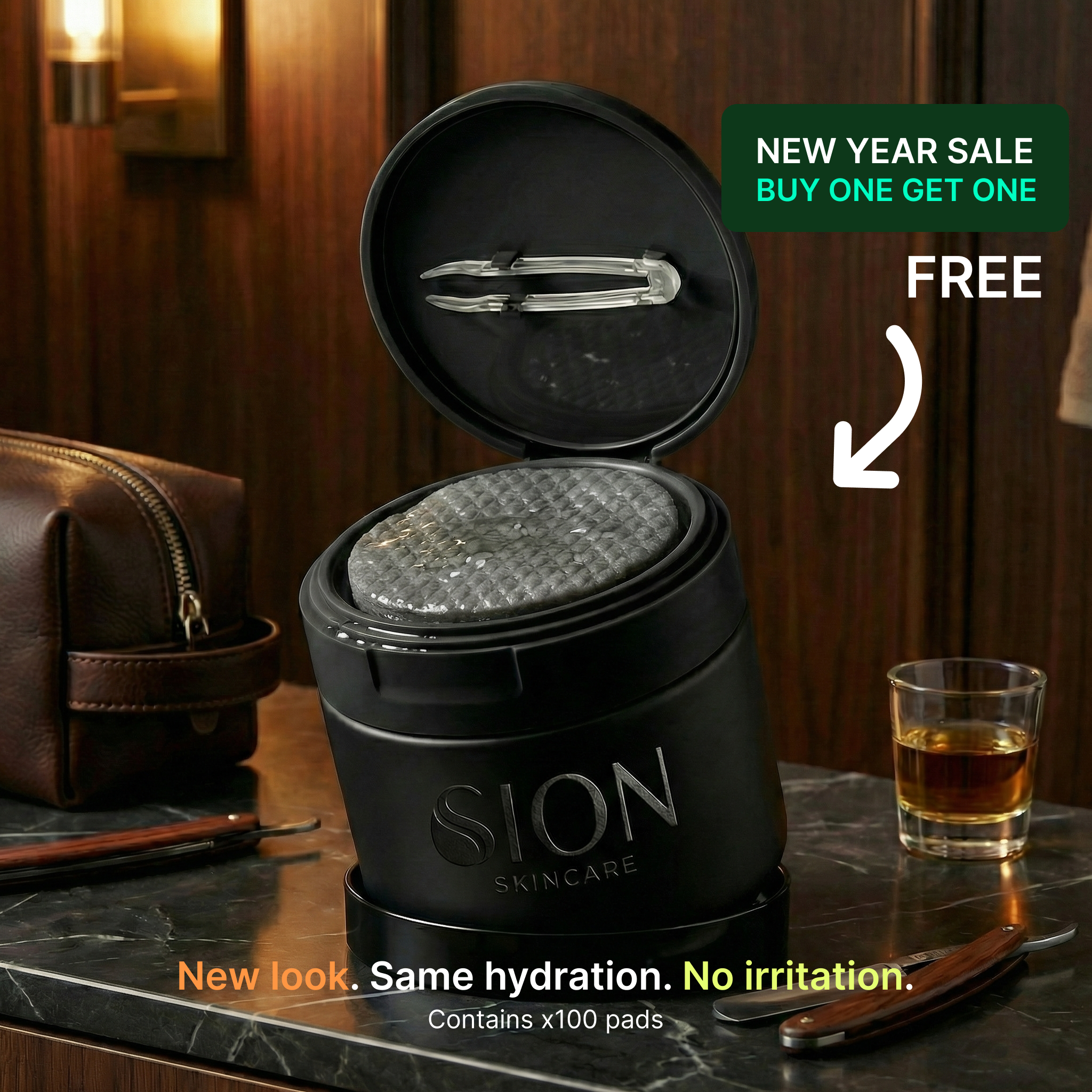 Sion Korean Toner Pads - Skincare for Dark Spots, Wrinkles & Dull Skin for Males